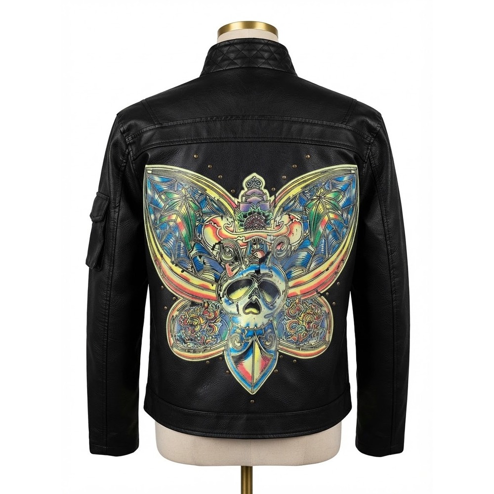 Wilsons Leather Black Butterfly Jacket Size Extra Large